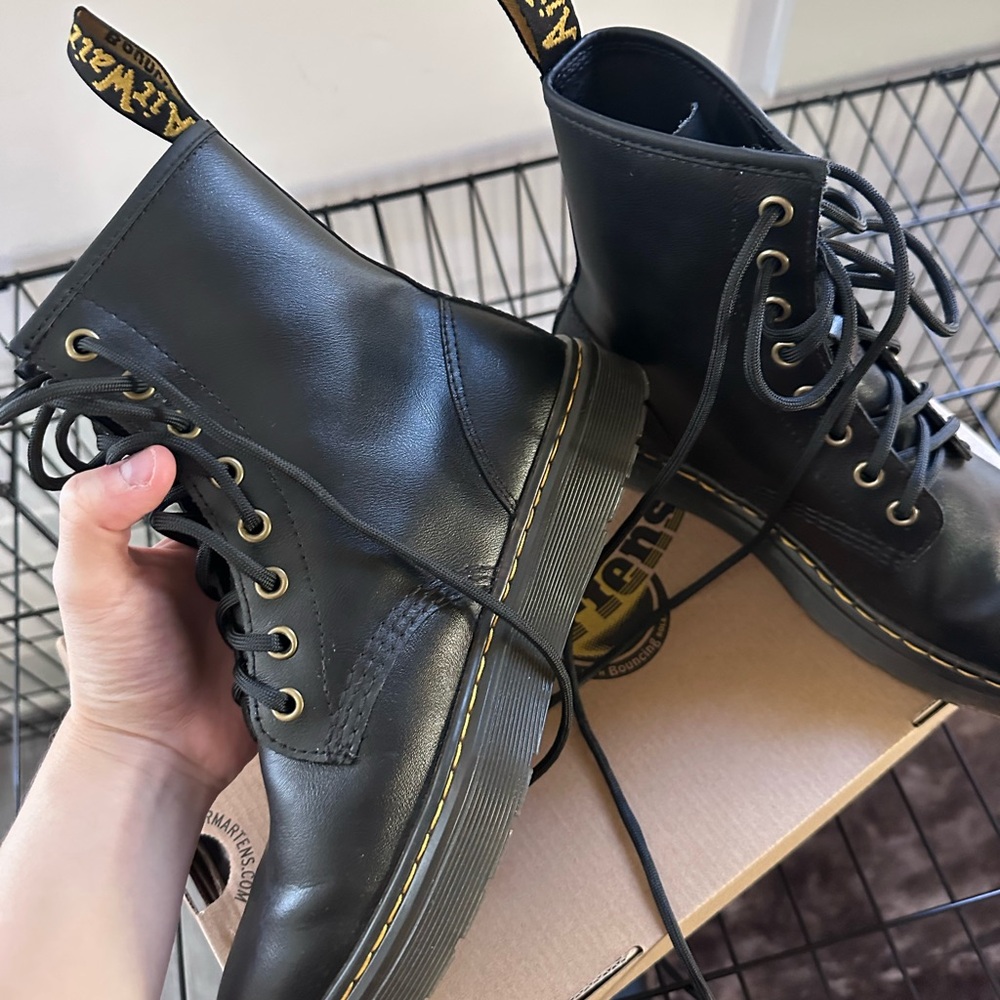 Dr. Martens Black Leather Boots - Picture 2 of 8